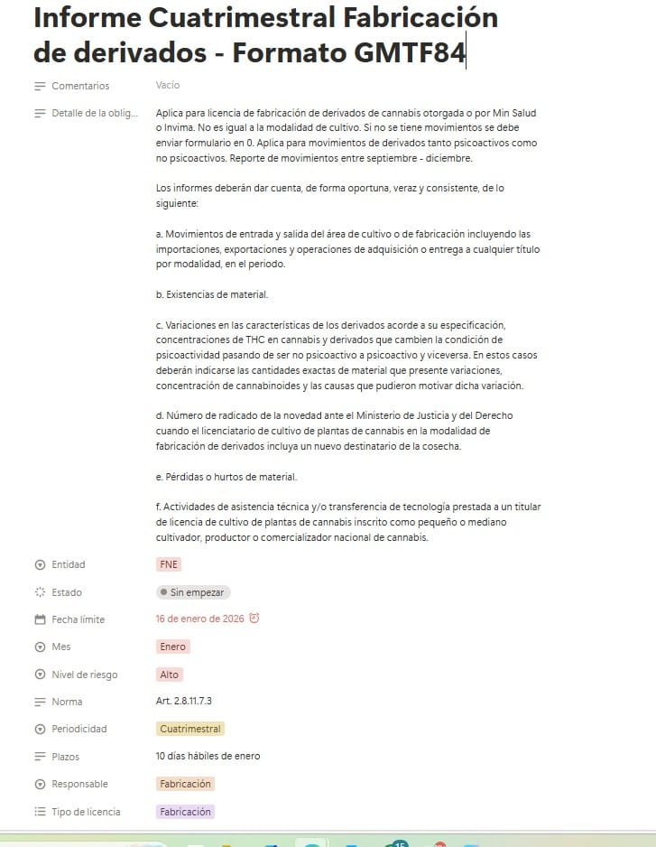 Calendario Regulatorio 2026